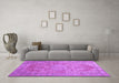 Machine Washable Persian Purple Traditional Area Rugs in a Living Room, wshtr3610pur