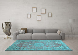 Machine Washable Persian Light Blue Traditional Rug in a Living Room, wshtr3610lblu