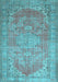 Machine Washable Persian Light Blue Traditional Rug, wshtr3610lblu