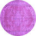 Round Machine Washable Persian Purple Traditional Area Rugs, wshtr3610pur