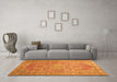 Machine Washable Persian Orange Traditional Area Rugs in a Living Room, wshtr3610org