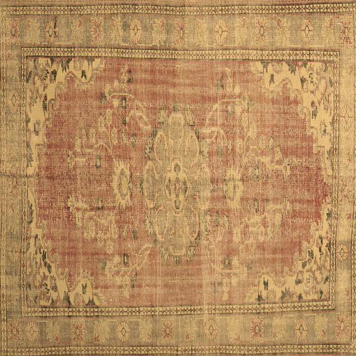 Square Persian Brown Traditional Rug, tr3610brn