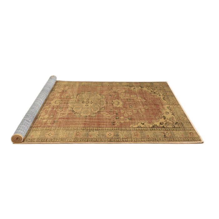Sideview of Machine Washable Persian Brown Traditional Rug, wshtr3610brn