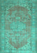 Machine Washable Persian Turquoise Traditional Area Rugs, wshtr3610turq