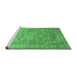 Sideview of Machine Washable Persian Emerald Green Traditional Area Rugs, wshtr3610emgrn