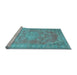 Sideview of Machine Washable Persian Light Blue Traditional Rug, wshtr3610lblu