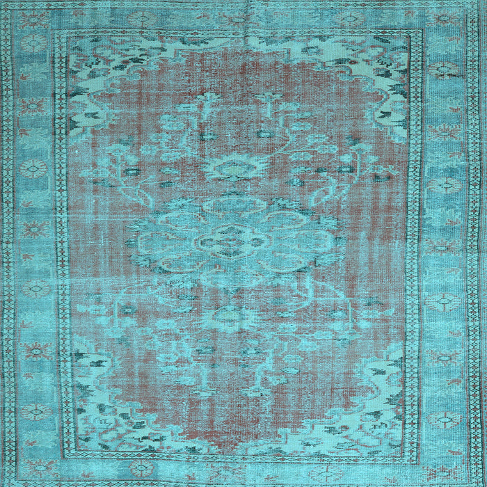 Square Machine Washable Persian Light Blue Traditional Rug, wshtr3610lblu