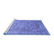 Sideview of Machine Washable Persian Blue Traditional Rug, wshtr3610blu