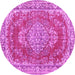 Round Persian Pink Traditional Rug, tr3611pnk