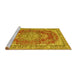 Sideview of Machine Washable Persian Yellow Traditional Rug, wshtr3611yw