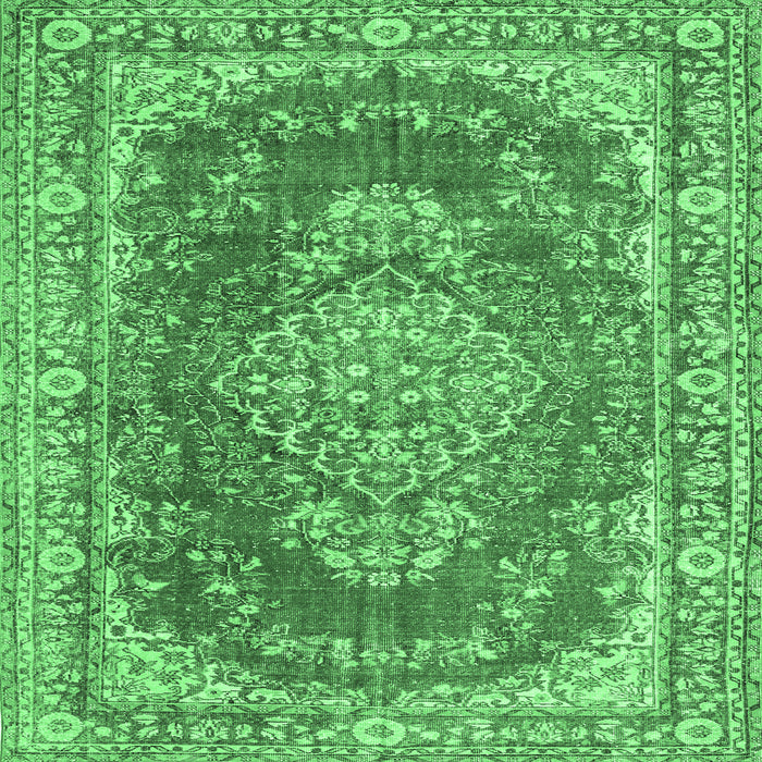 Square Persian Emerald Green Traditional Rug, tr3611emgrn