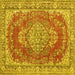 Square Machine Washable Persian Yellow Traditional Rug, wshtr3611yw