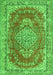 Serging Thickness of Machine Washable Persian Green Traditional Area Rugs, wshtr3611grn