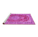 Sideview of Machine Washable Persian Pink Traditional Rug, wshtr3611pnk