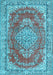 Machine Washable Persian Light Blue Traditional Rug, wshtr3611lblu