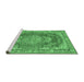 Sideview of Machine Washable Persian Emerald Green Traditional Area Rugs, wshtr3611emgrn