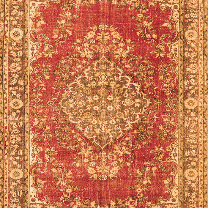 Serging Thickness of Machine Washable Persian Orange Traditional Area Rugs, wshtr3611org