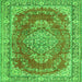 Round Machine Washable Persian Green Traditional Area Rugs, wshtr3611grn