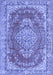 Machine Washable Persian Blue Traditional Rug, wshtr3611blu