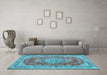 Machine Washable Persian Light Blue Traditional Rug in a Living Room, wshtr3611lblu