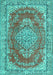 Machine Washable Persian Turquoise Traditional Area Rugs, wshtr3611turq