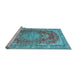 Sideview of Machine Washable Persian Light Blue Traditional Rug, wshtr3611lblu