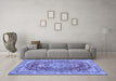 Machine Washable Persian Blue Traditional Rug in a Living Room, wshtr3611blu