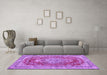 Machine Washable Persian Purple Traditional Area Rugs in a Living Room, wshtr3611pur