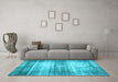 Machine Washable Persian Light Blue Traditional Rug in a Living Room, wshtr3612lblu