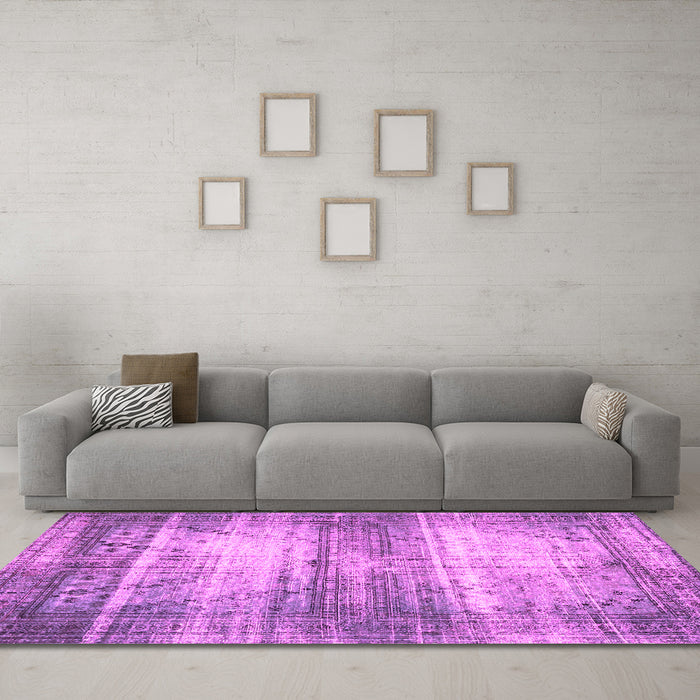 Machine Washable Persian Pink Traditional Rug in a Living Room, wshtr3612pnk