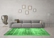 Machine Washable Persian Emerald Green Traditional Area Rugs in a Living Room,, wshtr3612emgrn