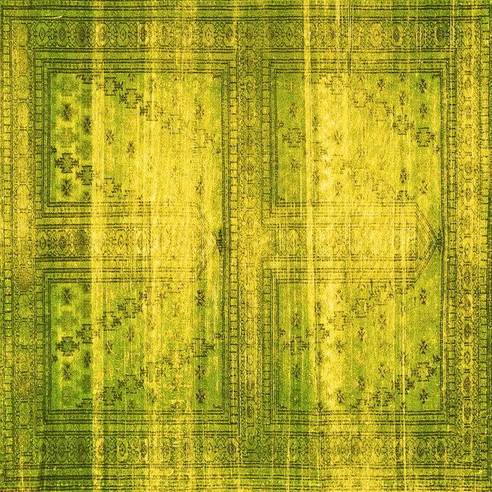 Square Persian Yellow Traditional Rug, tr3612yw