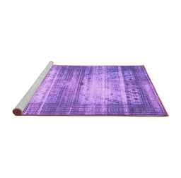 Sideview of Machine Washable Persian Purple Traditional Area Rugs, wshtr3612pur