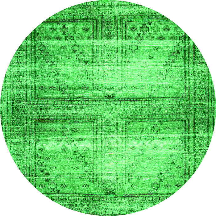 Square Persian Green Traditional Rug, tr3612grn