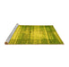 Sideview of Machine Washable Persian Yellow Traditional Rug, wshtr3612yw