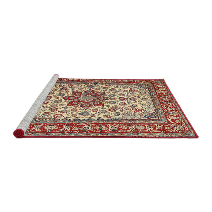 Sideview of Machine Washable Traditional Fire Brick Red Rug, wshtr3613