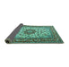 Sideview of Persian Turquoise Traditional Rug, tr3613turq