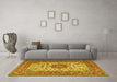 Machine Washable Persian Yellow Traditional Rug in a Living Room, wshtr3613yw