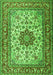 Serging Thickness of Machine Washable Persian Green Traditional Area Rugs, wshtr3613grn