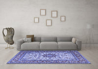 Machine Washable Persian Blue Traditional Rug, wshtr3613blu