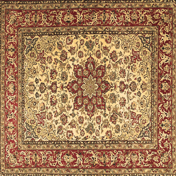 Square Persian Brown Traditional Rug, tr3613brn