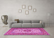 Machine Washable Persian Pink Traditional Rug in a Living Room, wshtr3613pnk