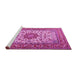 Sideview of Machine Washable Persian Pink Traditional Rug, wshtr3613pnk