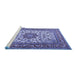 Sideview of Machine Washable Persian Blue Traditional Rug, wshtr3613blu