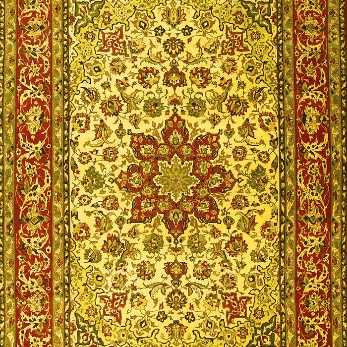 Machine Washable Persian Yellow Traditional Rug, wshtr3613yw