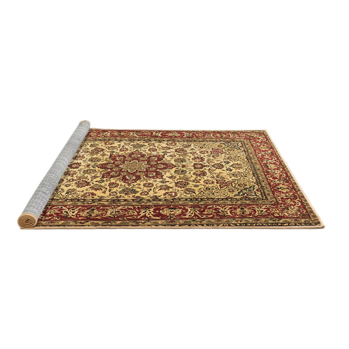 Sideview of Machine Washable Persian Brown Traditional Rug, wshtr3613brn