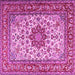 Square Machine Washable Persian Pink Traditional Rug, wshtr3613pnk