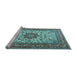 Sideview of Machine Washable Persian Light Blue Traditional Rug, wshtr3613lblu