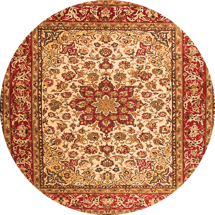 Machine Washable Persian Orange Traditional Area Rugs, wshtr3613org