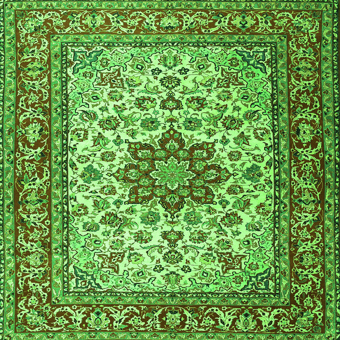 Serging Thickness of Persian Green Traditional Rug, tr3613grn